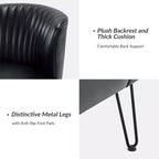Lot de 2 chaises d'appoint Eustacio mi-dossier capitonnées en similicuir avec base en métal | Karat Home