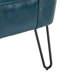 Lot de 2 chaises d'appoint Eustacio mi-dossier capitonnées en similicuir avec base en métal | Karat Home
