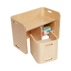 Ensemble table et chaises ECR4Kids Premium en bois courbé, meubles pour enfants, naturel, 3 pièces