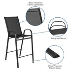 Lot de 4 tabourets de bar d'extérieur en matériau Flex Comfort – Tabouret de terrasse