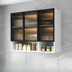 Buffet de cuisine mural gris en bois avec rangement