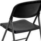 Chaise pliante en plastique noir Emma and Oliver, lot de 6, capacité de 150 kg, cadre anthracite – Chaise d'événement