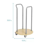 Chariot de rangement mobile pour coussins de sol ECR4Kids avec roulettes pivotantes, organisation de classe, argenté