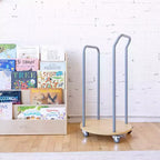Chariot de rangement mobile pour coussins de sol ECR4Kids avec roulettes pivotantes, organisation de classe, argenté