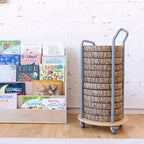 Chariot de rangement mobile pour coussins de sol ECR4Kids avec roulettes pivotantes, organisation de classe, argenté