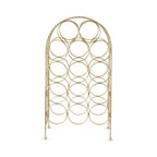 Range-bouteilles Twine Trellis, 14 bouteilles, rangement de comptoir doré, fonte