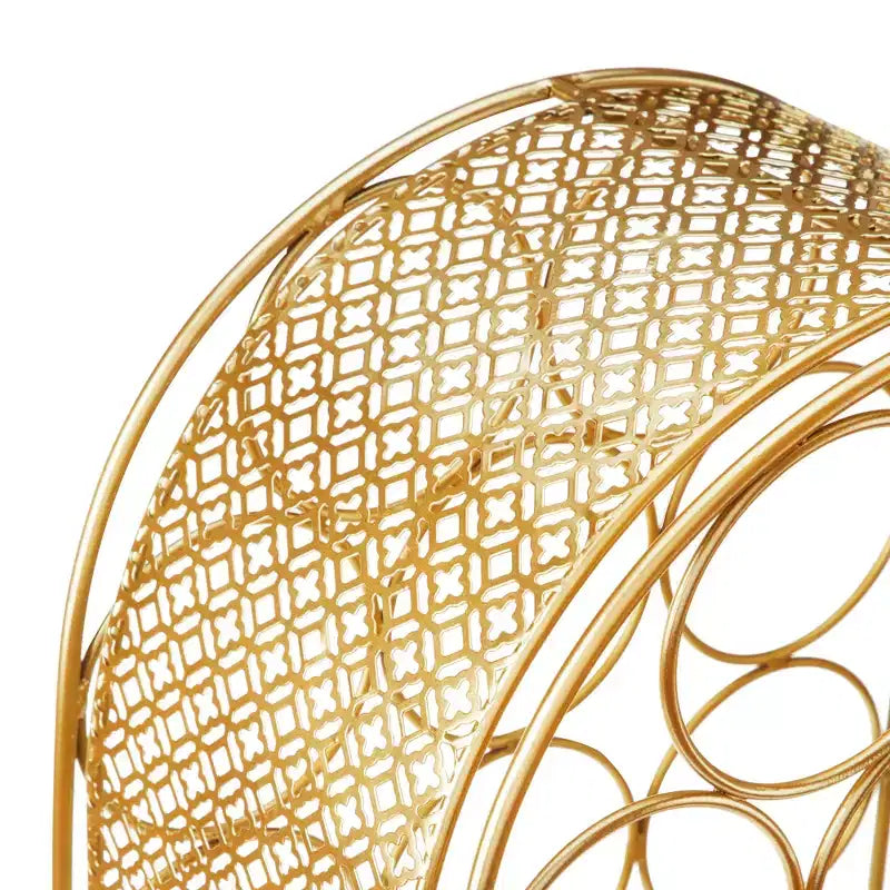 Range-bouteilles Twine Trellis, 14 bouteilles, rangement de comptoir doré, fonte
