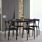 Costway Ensemble Table à Manger 5 Pièces 76 cm et 4 Chaises Meubles de Cuisine Salle à Manger Petit Déjeuner Noir