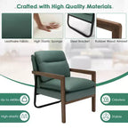 Fauteuil d'appoint moderne Costway avec pieds en bois d'hévéa et support en acier