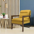 Fauteuil d'appoint moderne Costway avec pieds en bois d'hévéa et support en acier