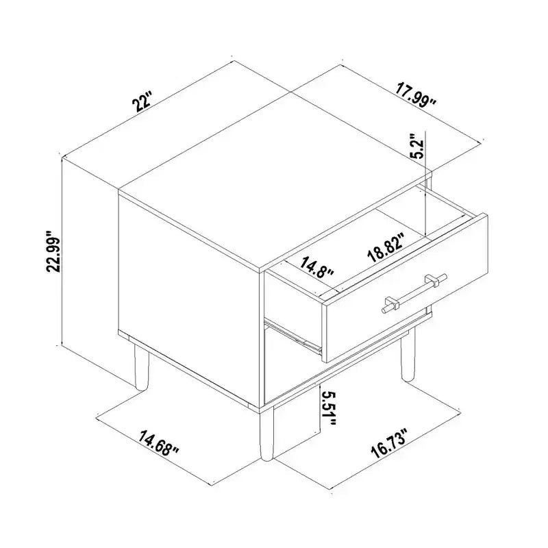 Table de chevet Ellery Luxe - Threshold
