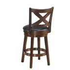 Costway Lot de 2 tabourets de bar pivotants en bois de 61 cm de hauteur avec dossier, chaises de salle à manger, dossier croisé pour cuisine à domicile