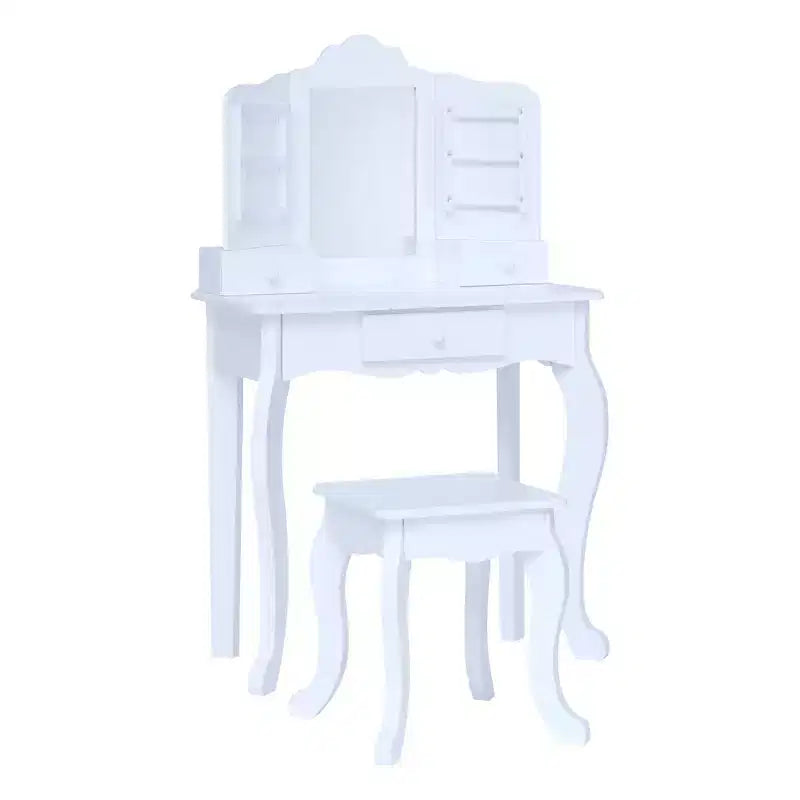 Coiffeuse et tabouret La Petite Princesse Anna Fantasy Fields avec miroir et rangements, blanc
