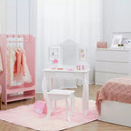 Coiffeuse et tabouret La Petite Princesse Anna Fantasy Fields avec miroir et rangements, blanc