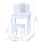 Coiffeuse et tabouret La Petite Princesse Anna Fantasy Fields avec miroir et rangements, blanc