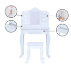 Coiffeuse et tabouret La Petite Princesse Anna Fantasy Fields avec miroir et rangements, blanc