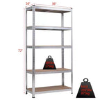Costway Étagère de Rangement Robuste en Acier pour Garage 180 cm, 5 Niveaux Réglables
