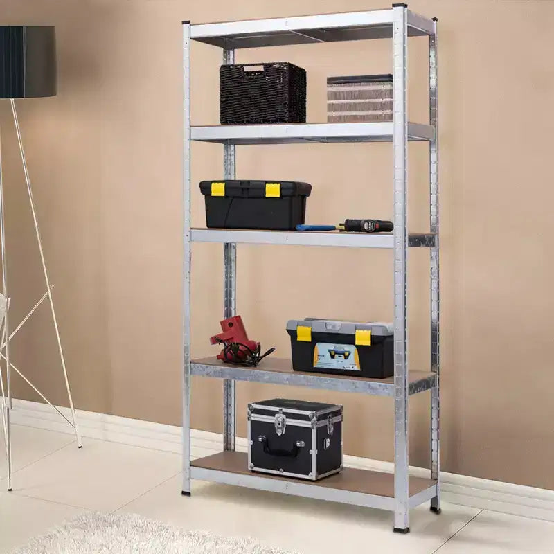 Costway Étagère de Rangement Robuste en Acier pour Garage 180 cm, 5 Niveaux Réglables
