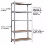 Costway Étagère de Rangement Robuste en Acier pour Garage 180 cm, 5 Niveaux Réglables