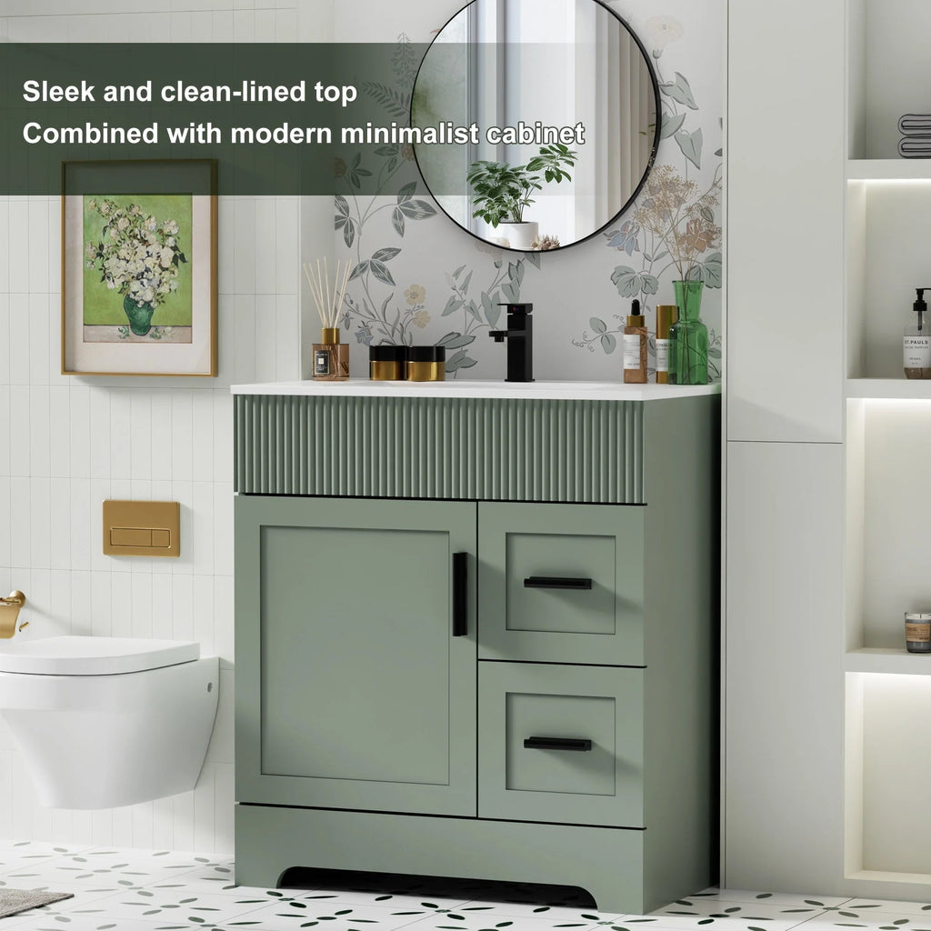 Meuble-lavabo Wavy Line 30/36/48 avec évier et robinet