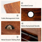 Costway Bureau d'ordinateur PC Portable Table d'écriture Poste de Travail Étudiant Meuble d'étude Rustique