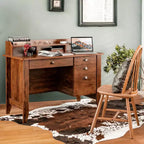 Costway Bureau d'ordinateur PC Portable Table d'écriture Poste de Travail Étudiant Meuble d'étude Rustique