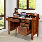 Costway Bureau d'ordinateur PC Portable Table d'écriture Poste de Travail Étudiant Meuble d'étude Rustique