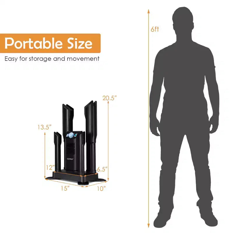 Costway Sèche-chaussures électrique 4 paires avec minuterie 180 min