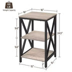 Yaheetech Table d'appoint de canapé à 3 niveaux avec étagère, cadre en métal en forme de X pour salon