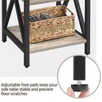 Yaheetech Table d'appoint de canapé à 3 niveaux avec étagère, cadre en métal en forme de X pour salon