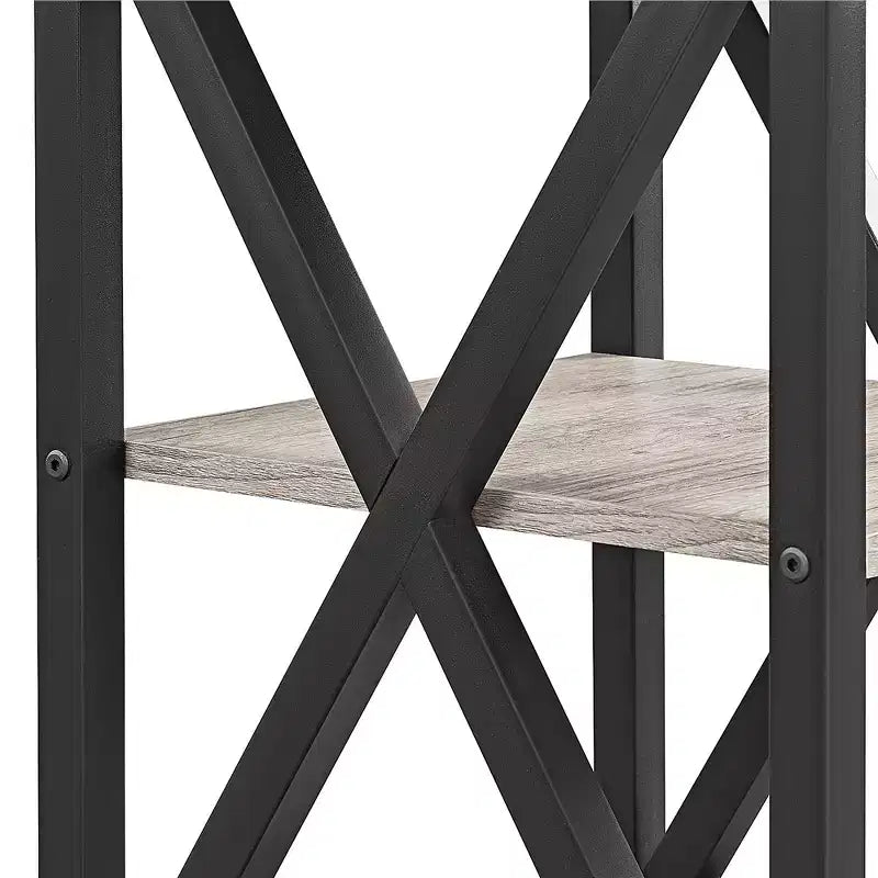 Yaheetech Table d'appoint de canapé à 3 niveaux avec étagère, cadre en métal en forme de X pour salon
