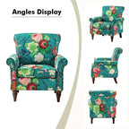 Lot de 2 fauteuils traditionnels en bois rembourrés à motif floral Araceli avec dossier à oreilles et clous décoratifs | ART OF LIVING DESIGNS