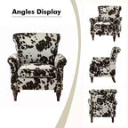 Lot de 2 fauteuils traditionnels en bois rembourrés à motif floral Araceli avec dossier à oreilles et clous décoratifs | ART OF LIVING DESIGNS