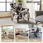 Lot de 2 fauteuils traditionnels en bois rembourrés à motif floral Araceli avec dossier à oreilles et clous décoratifs | ART OF LIVING DESIGNS