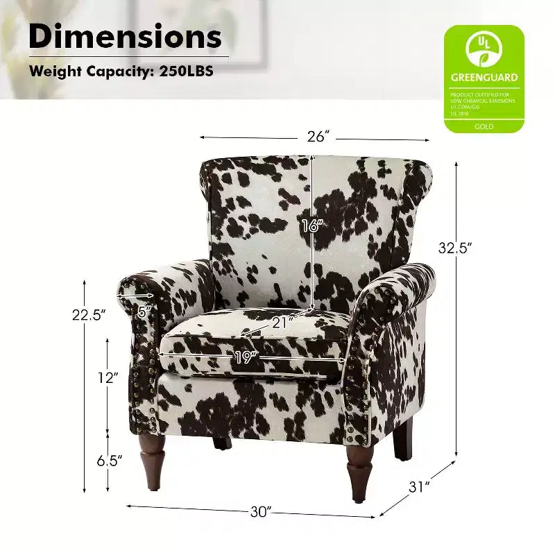 Lot de 2 fauteuils traditionnels en bois rembourrés à motif floral Araceli avec dossier à oreilles et clous décoratifs | ART OF LIVING DESIGNS