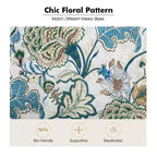 Lot de 2 fauteuils traditionnels en bois rembourrés à motif floral Araceli avec dossier à oreilles et clous décoratifs | ART OF LIVING DESIGNS
