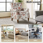 Lot de 2 fauteuils traditionnels en bois rembourrés à motif floral Araceli avec dossier à oreilles et clous décoratifs | ART OF LIVING DESIGNS