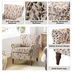 Lot de 2 fauteuils traditionnels en bois rembourrés à motif floral Araceli avec dossier à oreilles et clous décoratifs | ART OF LIVING DESIGNS
