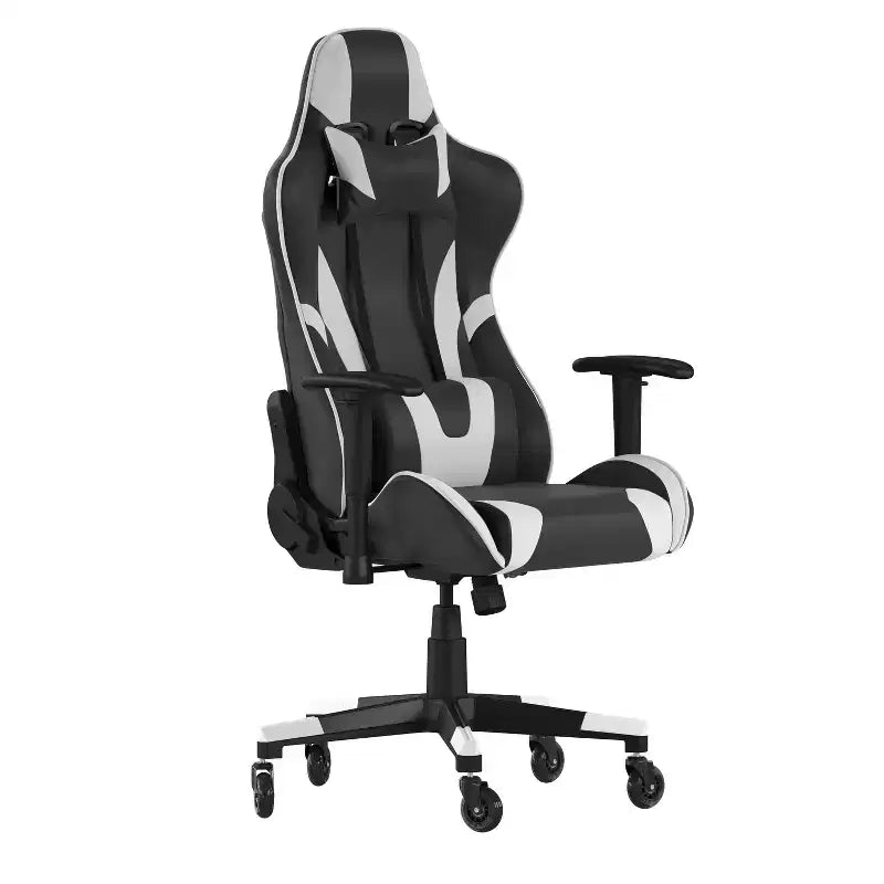 Chaise de bureau de jeu Flash Furniture X20, type baquet, pour ordinateur, réglable, avec dossier inclinable et roulettes transparentes