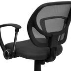 Chaise de bureau ergonomique pivotante Emma and Oliver en maille à dossier mi-hauteur avec dossier carré incurvé et accoudoirs