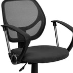 Chaise de bureau ergonomique pivotante Emma and Oliver en maille à dossier mi-hauteur avec dossier carré incurvé et accoudoirs