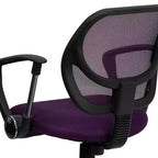 Chaise de bureau ergonomique pivotante Emma and Oliver en maille à dossier mi-hauteur avec dossier carré incurvé et accoudoirs