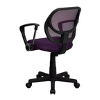 Chaise de bureau ergonomique pivotante Emma and Oliver en maille à dossier mi-hauteur avec dossier carré incurvé et accoudoirs