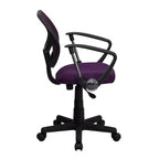 Chaise de bureau ergonomique pivotante Emma and Oliver en maille à dossier mi-hauteur avec dossier carré incurvé et accoudoirs