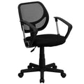 Chaise de bureau ergonomique pivotante Emma and Oliver en maille à dossier mi-hauteur avec dossier carré incurvé et accoudoirs