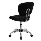 Chaise de bureau pivotante Emma et Oliver avec dossier mi-hauteur en maille et rembourrage, et base chromée