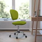 Chaise de bureau pivotante Emma et Oliver avec dossier mi-hauteur en maille et rembourrage, et base chromée