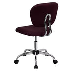 Chaise de bureau pivotante Emma et Oliver avec dossier mi-hauteur en maille et rembourrage, et base chromée