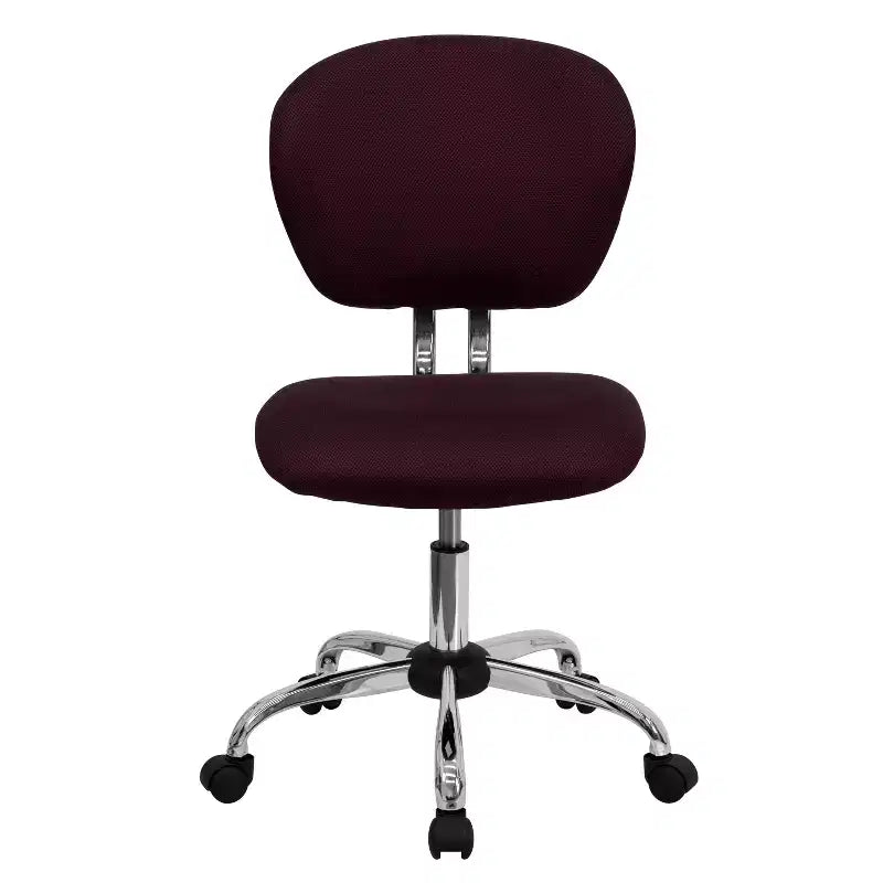 Chaise de bureau pivotante Emma et Oliver avec dossier mi-hauteur en maille et rembourrage, et base chromée