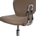 Chaise de bureau pivotante Emma et Oliver avec dossier mi-hauteur en maille et rembourrage, et base chromée